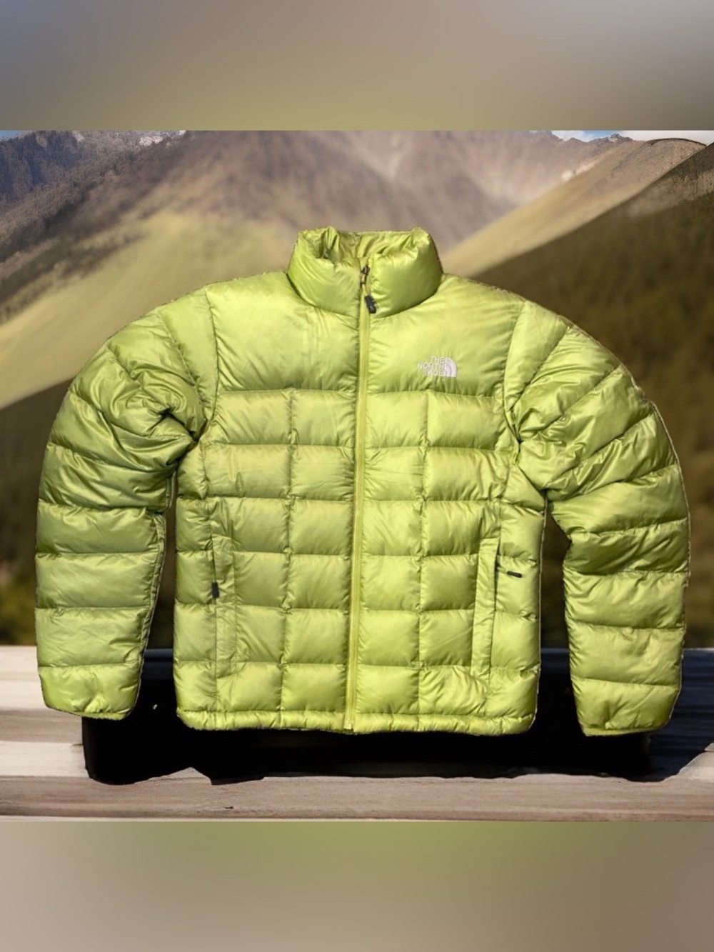 North Face Summit Series 800 Down Puffer Jacket Mens Sz Small Color: Lime Green